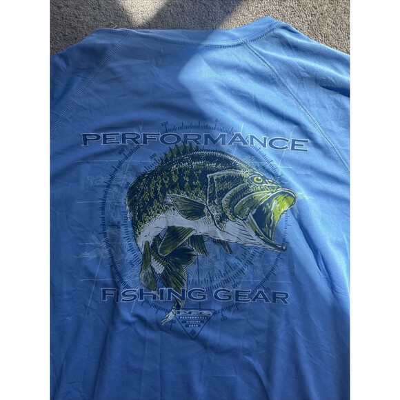 Columbia PFG Men’s Large “Performance Fishing Gear” Graphic Shirt Blue FM6093 - Picture 2 of 6